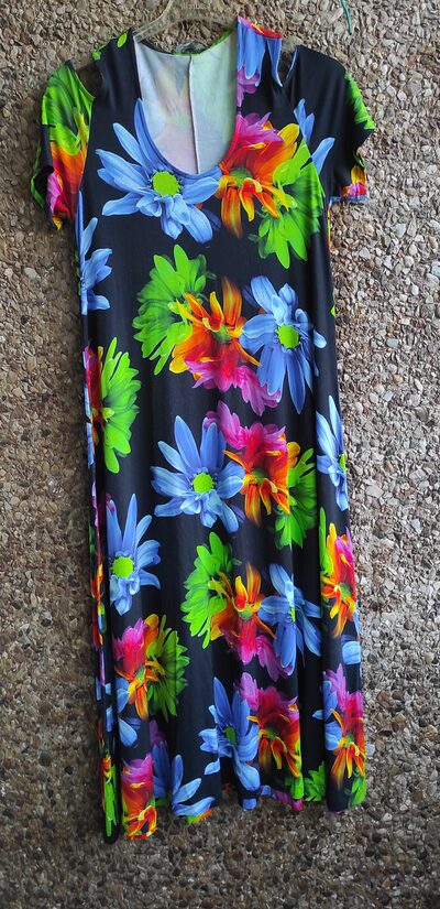 Çiçekli örme yazlık elbise