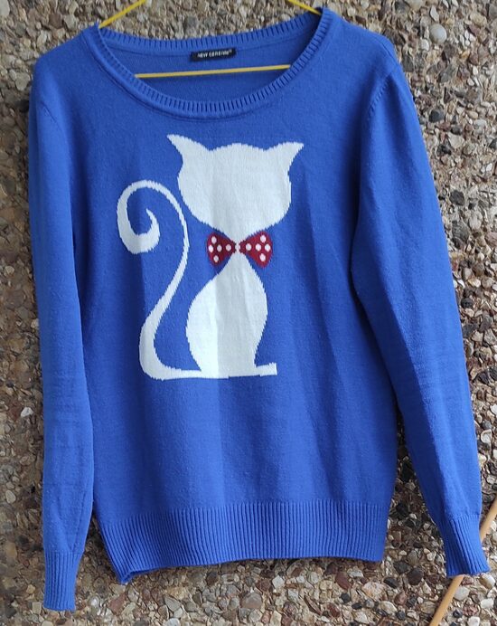 Kedili kışlık kazak