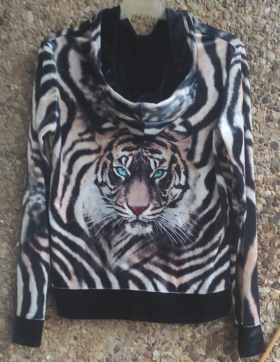 Bomber stiliaus švarkas su tigro atvaizdu