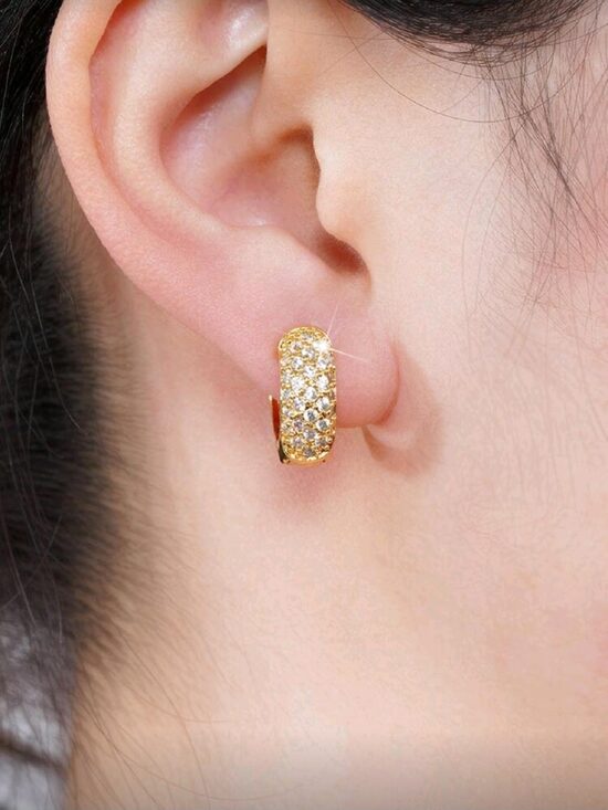 Copper earrings with zircons