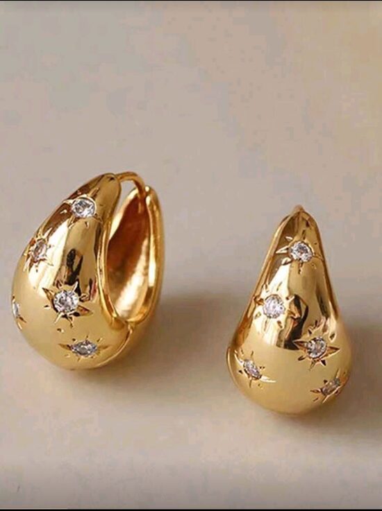 Earrings decorated with zircons